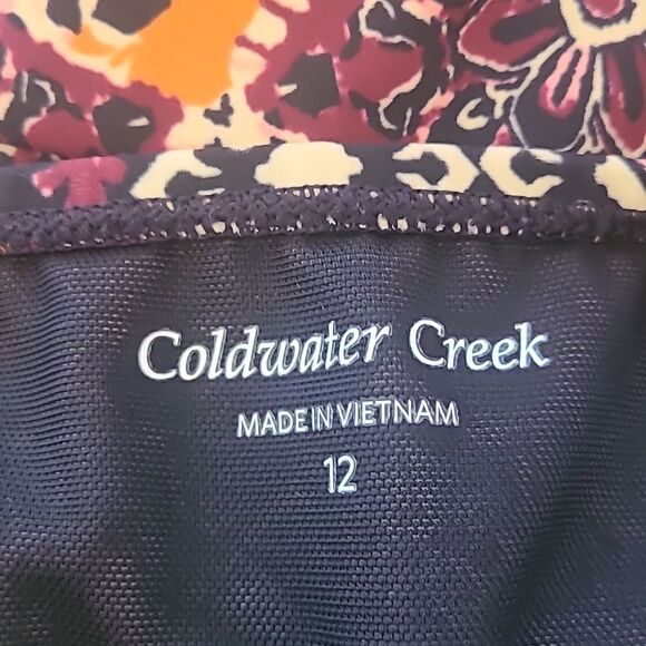 Coldwater Creek One Piece Swim Dress Multicolored Patchwork Print Size 12 - Picture 12 of 14